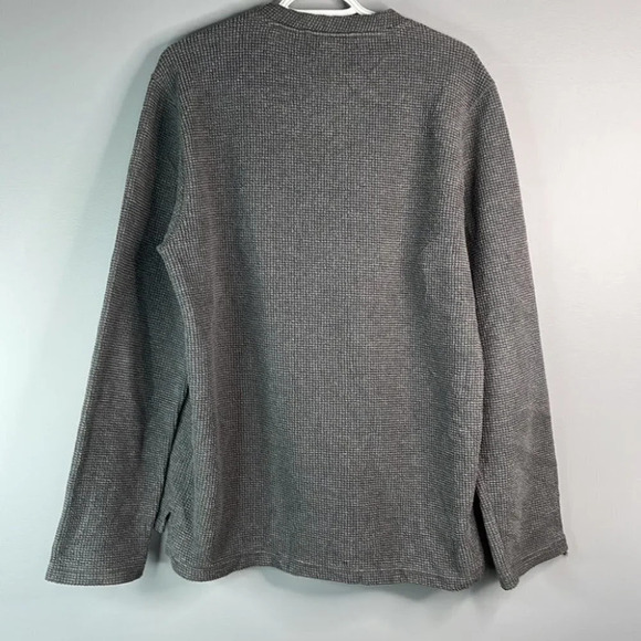 TIMBERLAND Mens Grey Thermal Crewneck Sweater Gorpcore Waffle-knit Layer Size M - Picture 7 of 10